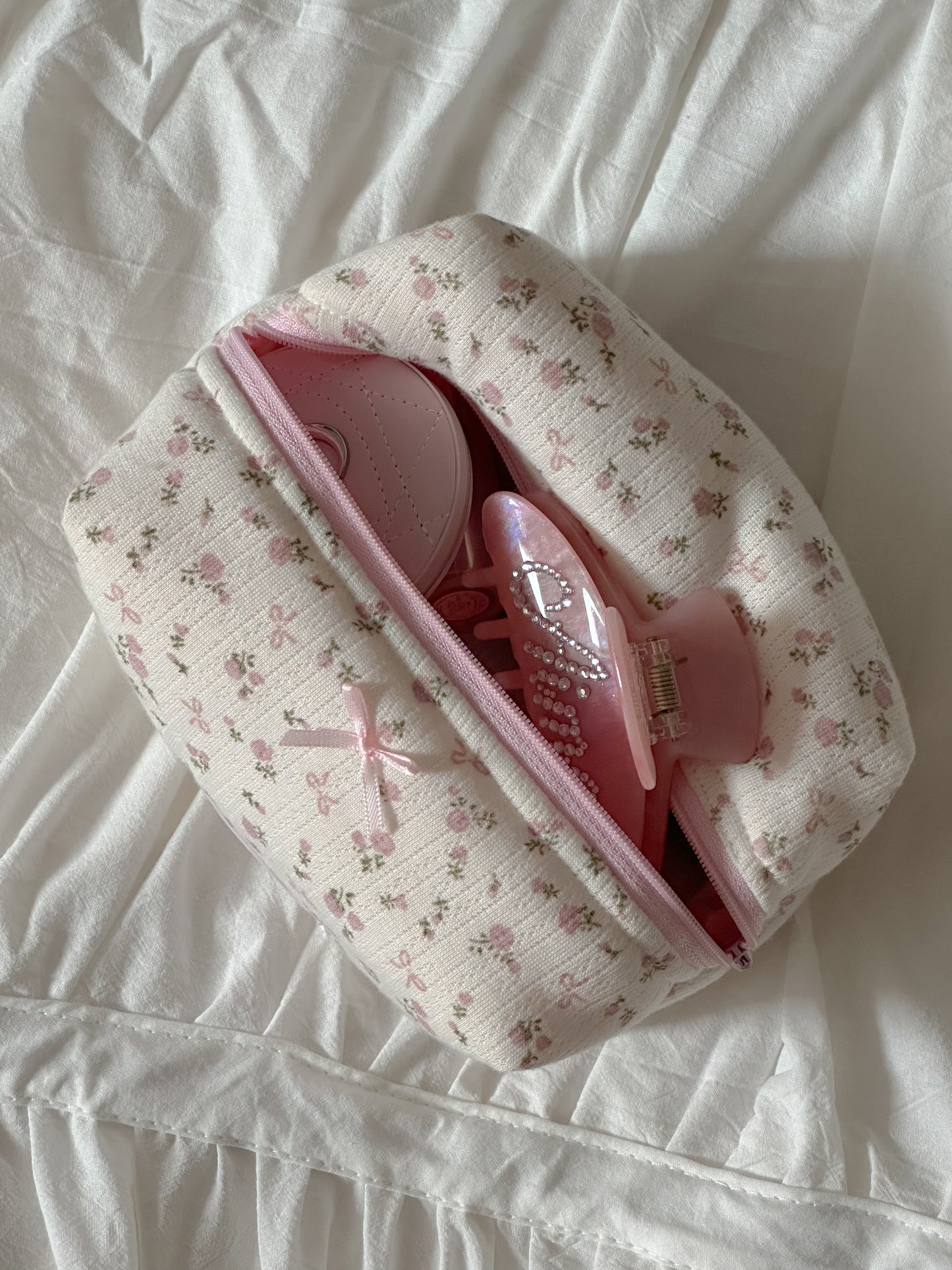 blossom bow beauty bag