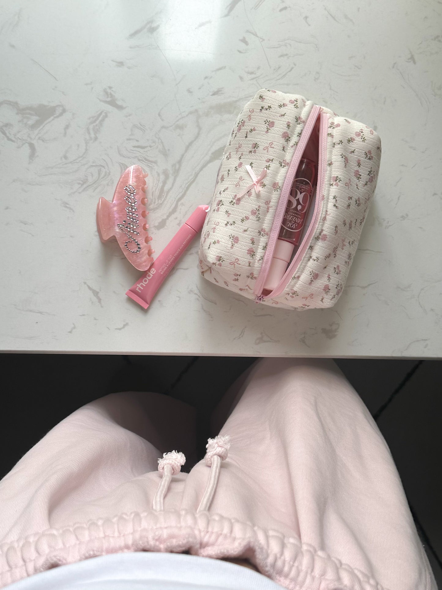 blossom bow beauty bag