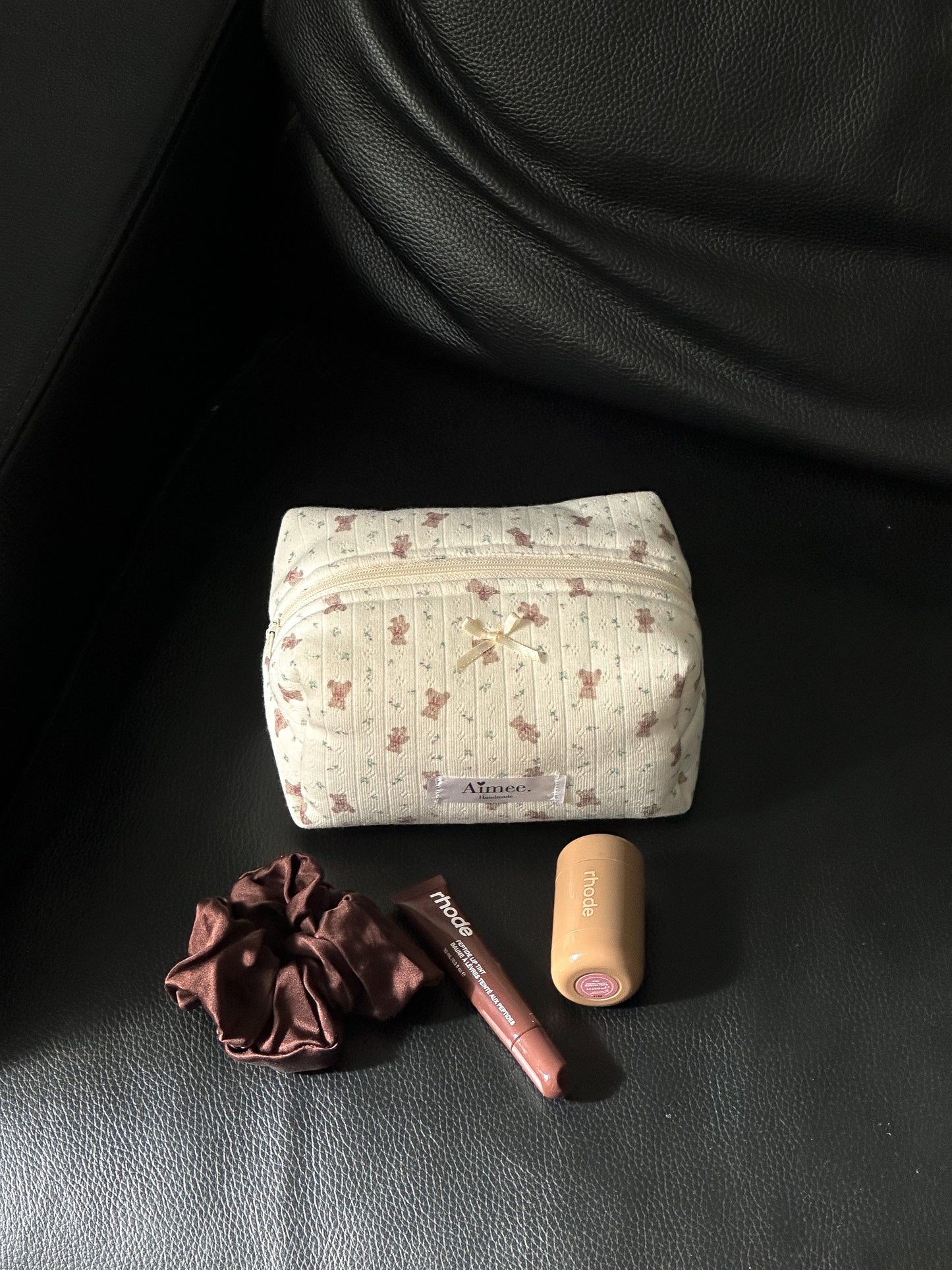 teddy bear beauty bag