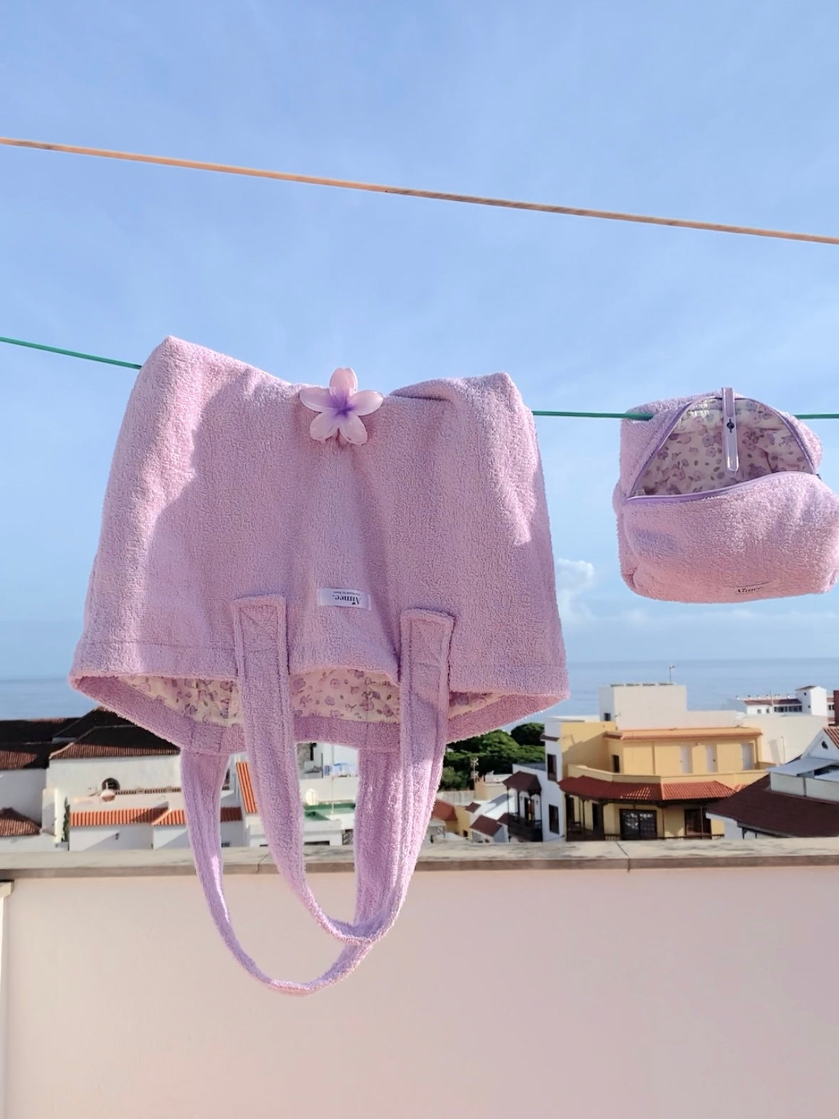 lavender cream tote bag